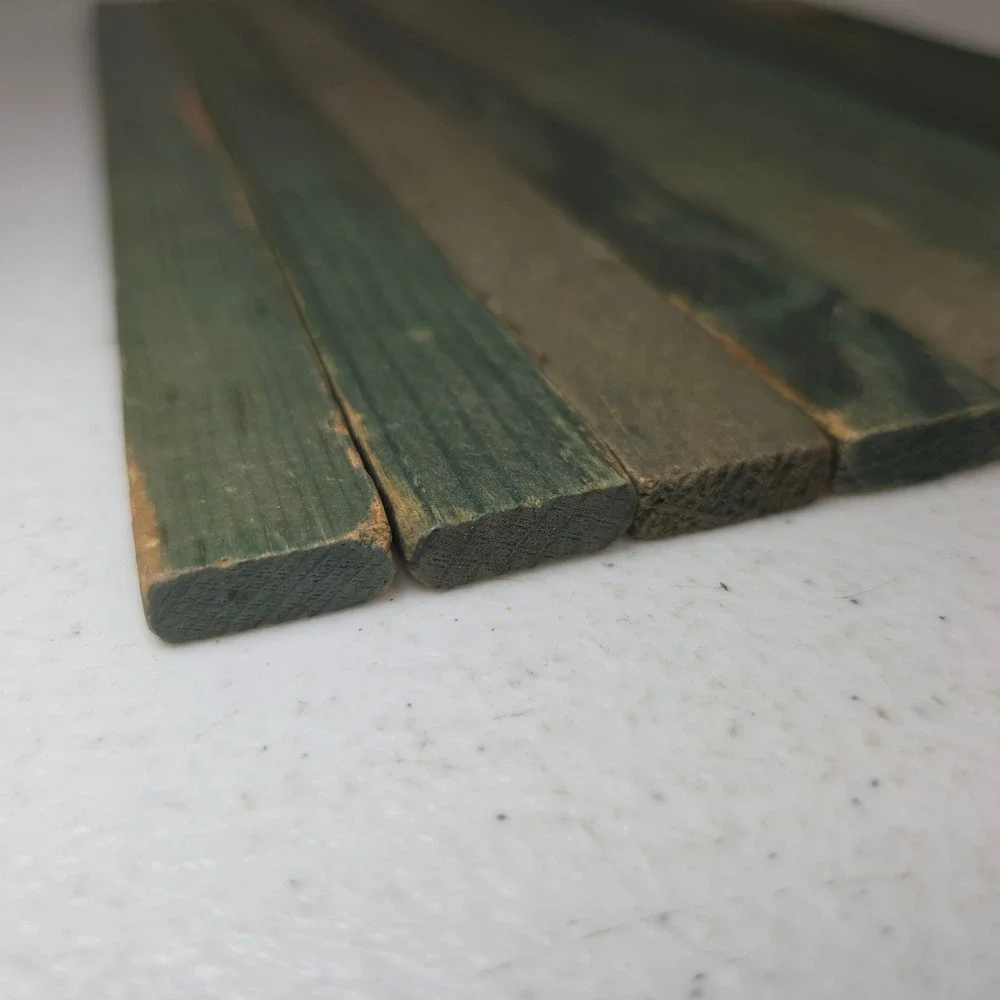 Vintage Lincoln Logs Green 12 Inch Wood Roof Slats Replacement Parts Set of 11